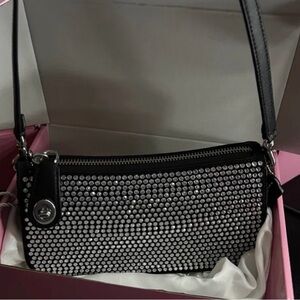 Coach Penn Purse Black and Silver Studded Women's Bag